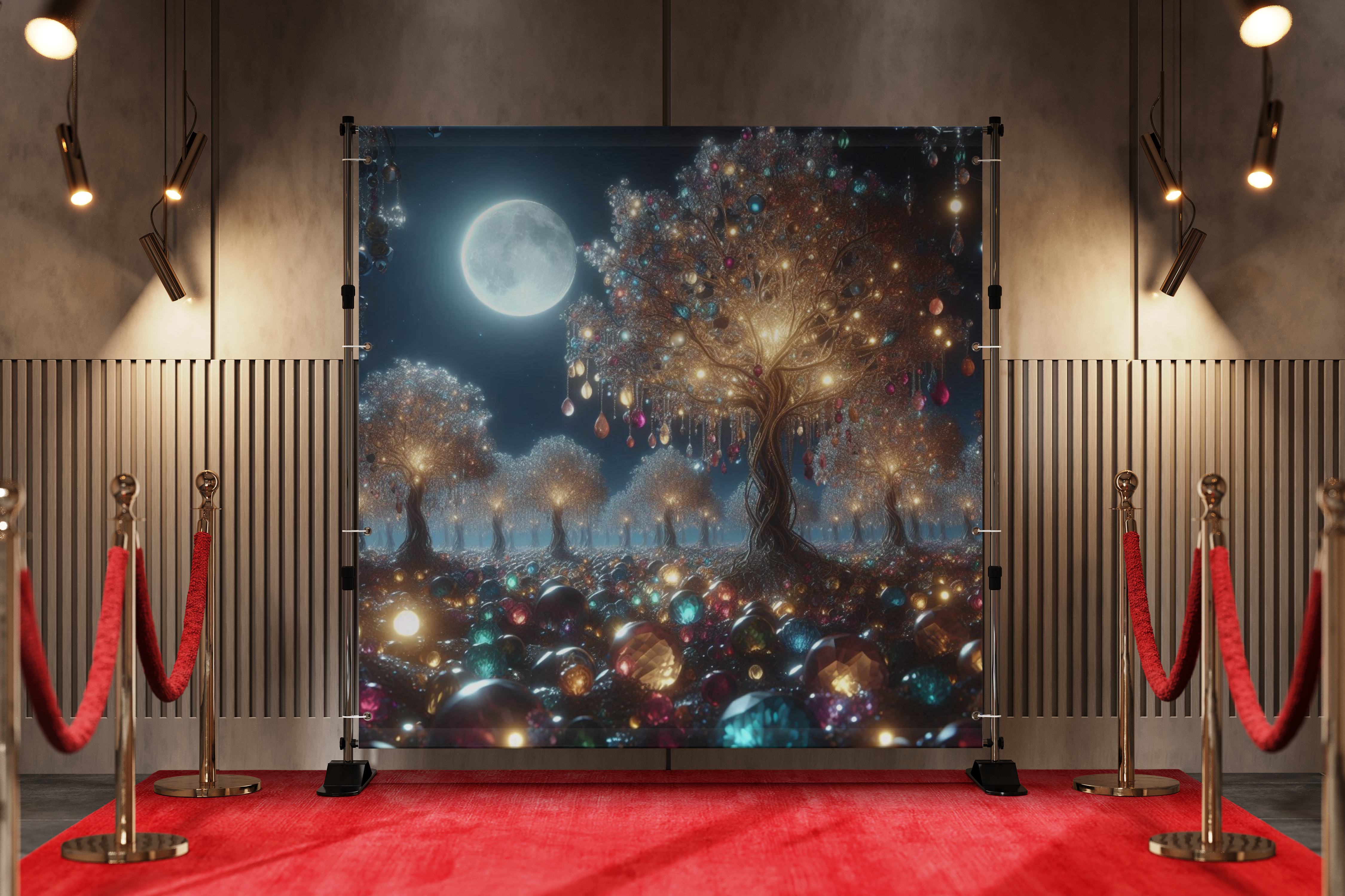 A Forest of Jewels and Gemstones Trees Shimmering Under a Moonlight 4