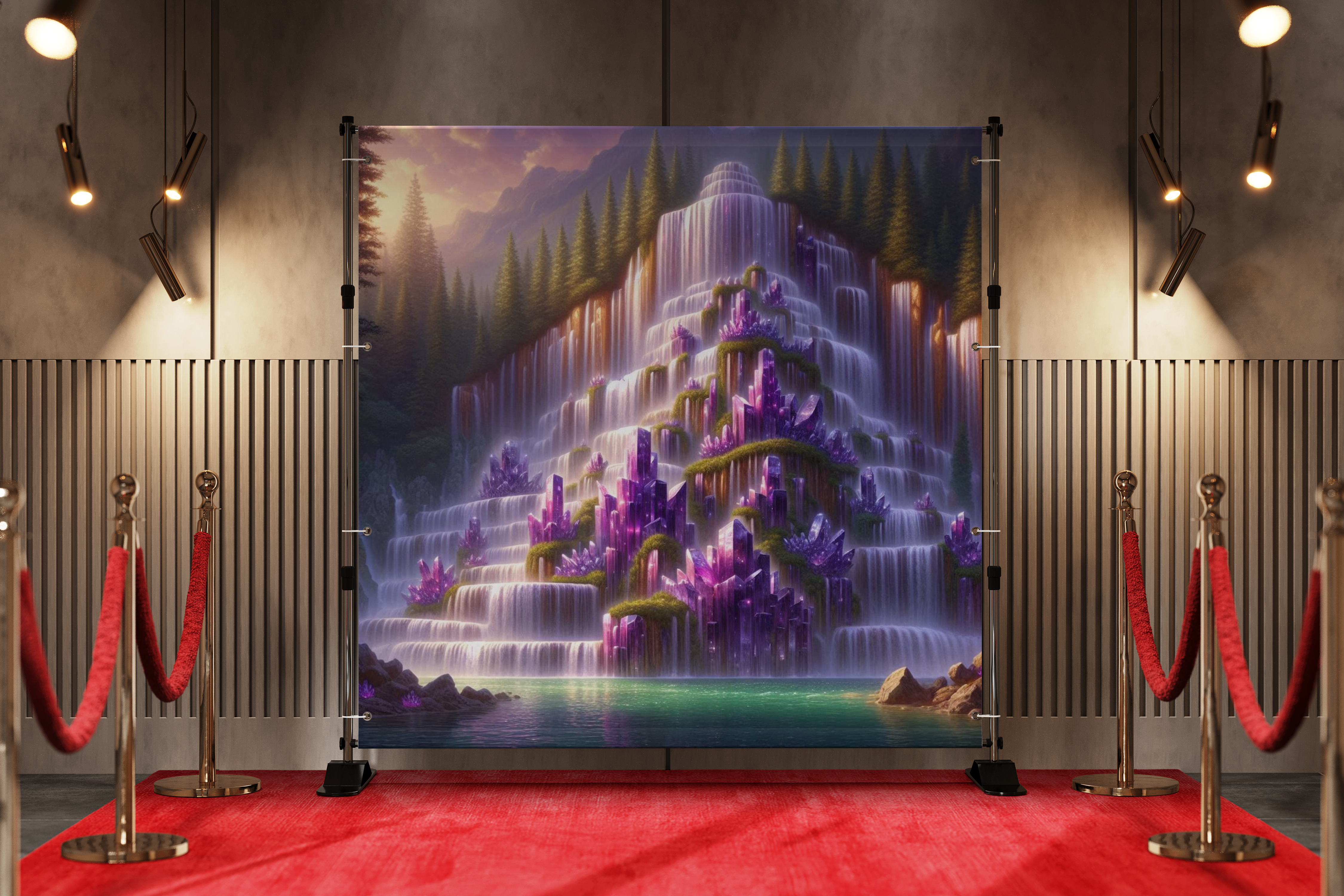 A Waterfall Cascading Over a Cliff of Amethyst and Topaz 2