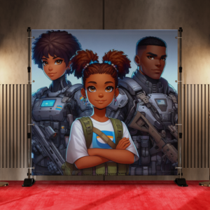 Black Anime Kids girls boys backdrop 4