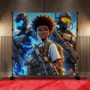 Black Anime Kid Teen Boy Girl Backdrop 9