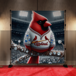 Cardinal Bird with Gemstones 3 - Locals Only STL Backdrop