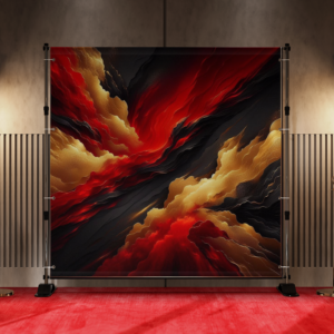Fiery Luxe - Red Gold and Black Wall Backdrop 3