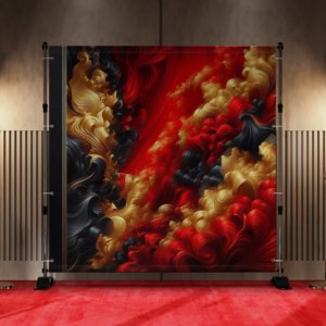 Fiery Luxe - Red Gold and Black Wall Backdrop 1