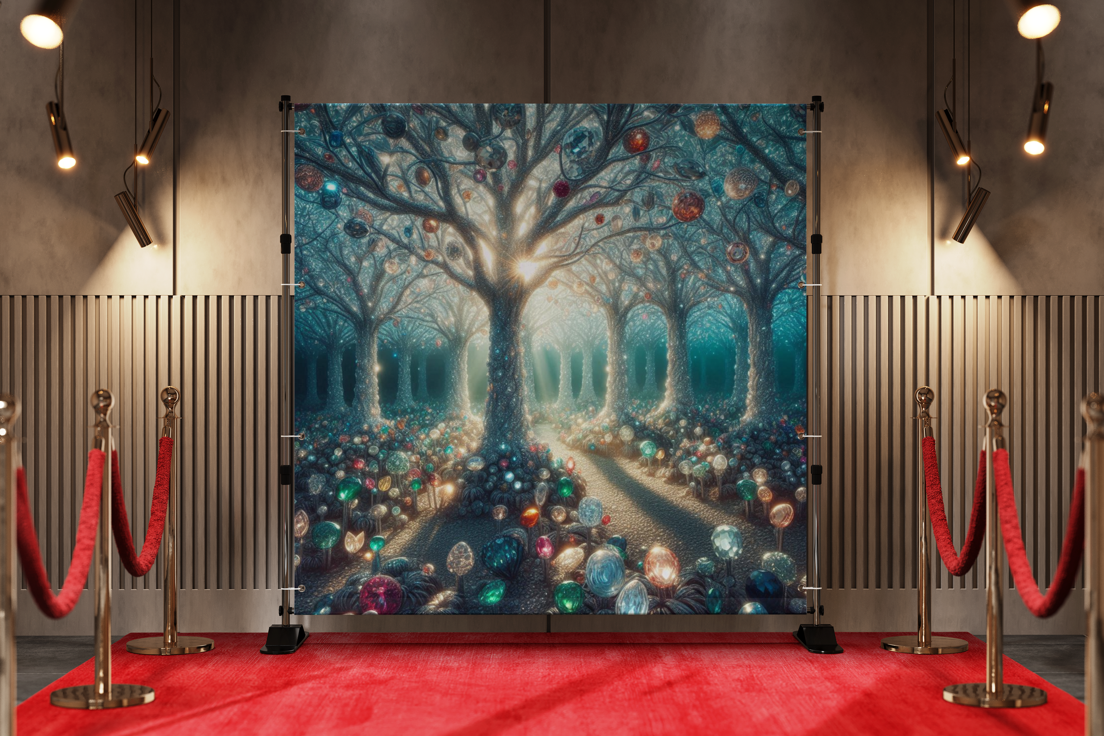 A Forest of Jewels and Gemstones Trees Shimmering Under a Moonlight 3